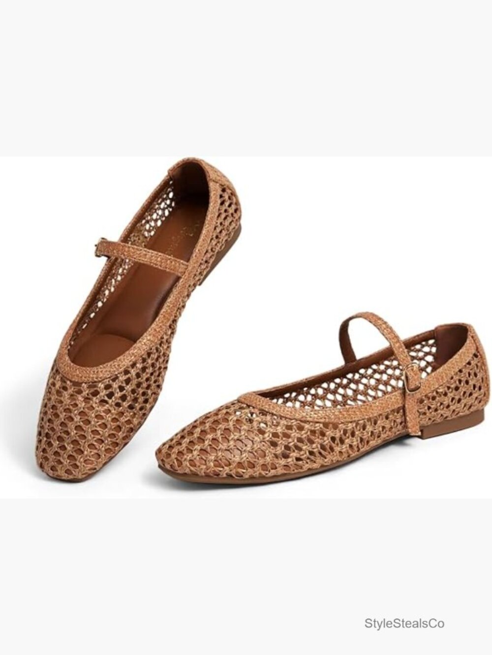 Woven Mary Jane Flats Women Ballet Summer Dressy Comfortable Flats Shoes